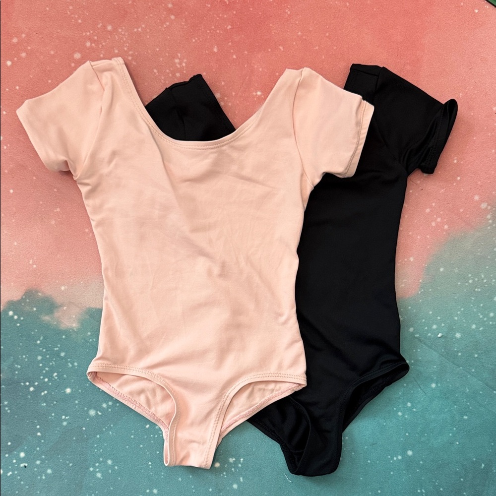 Danskin toddler 2t - 4t Pink Black gymnastics ballet onesie leotard lot
